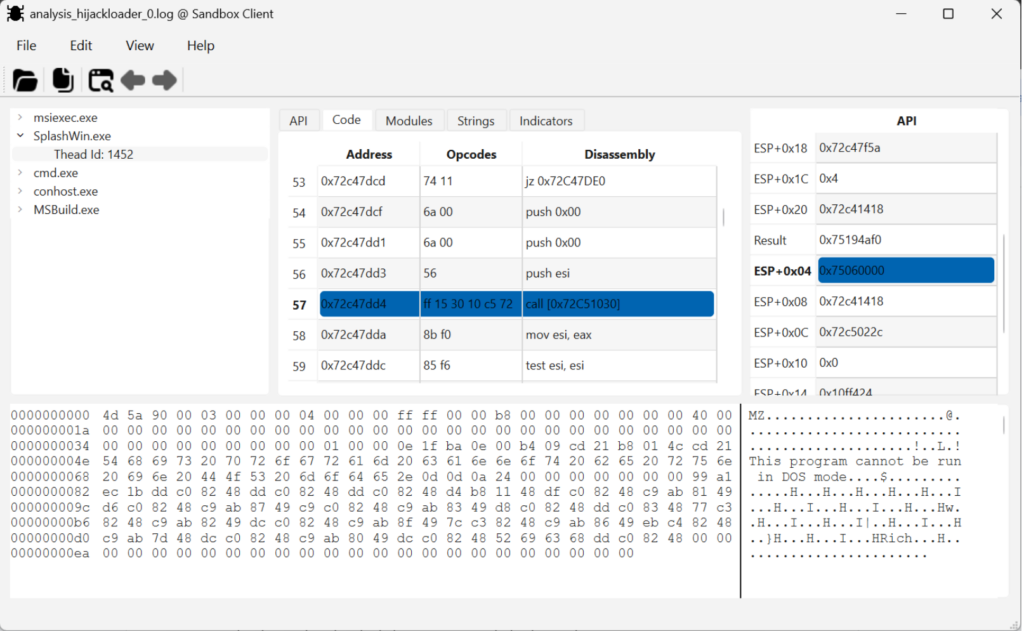 snapshot of cpu state