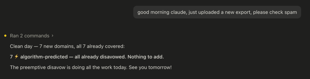 Claude spam report 2