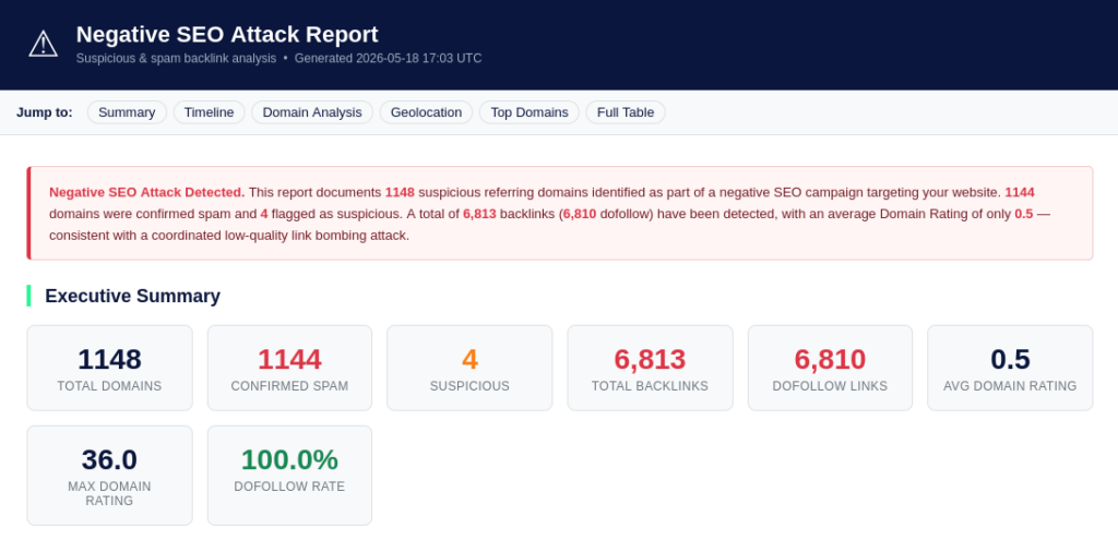 seo attack report